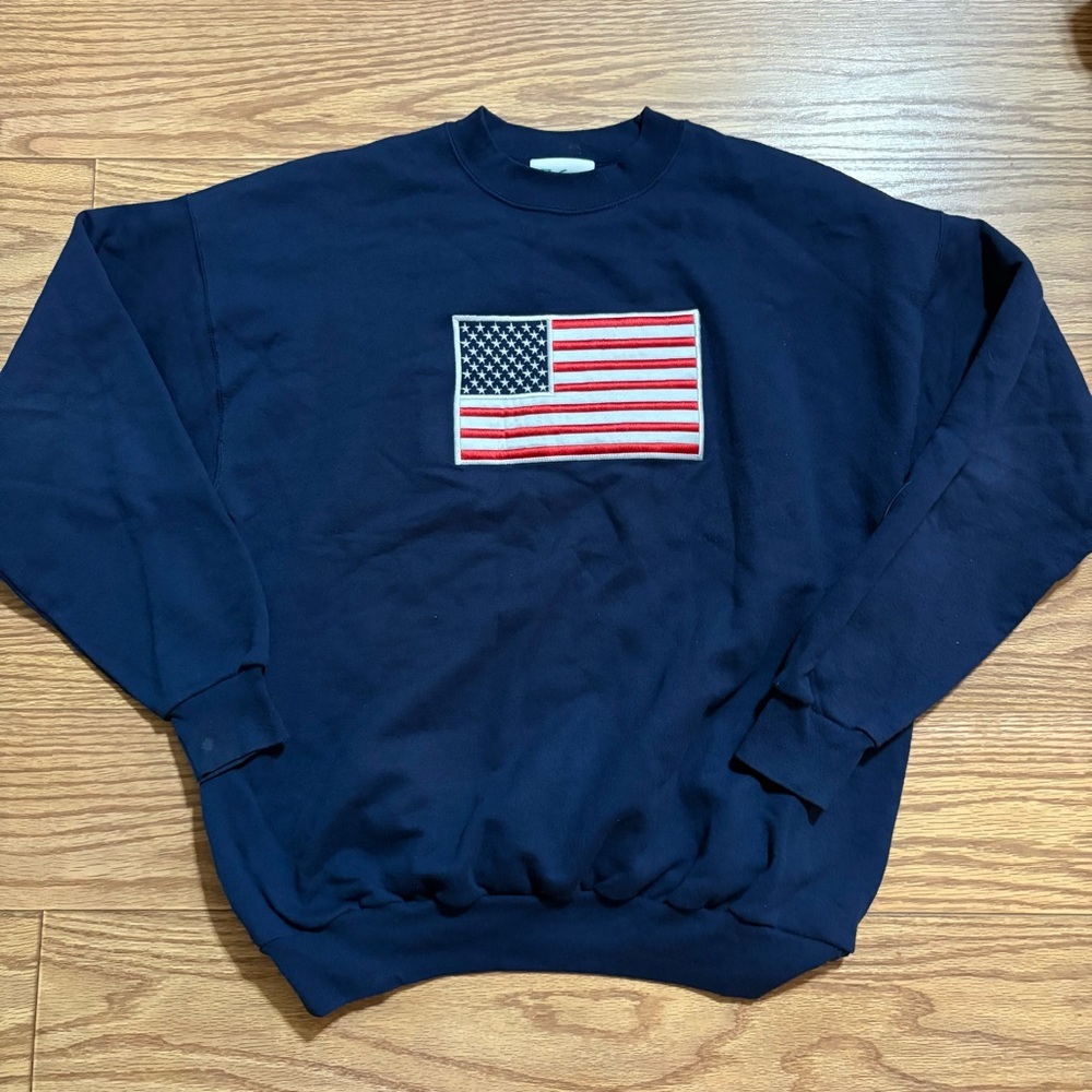 Vintage American Flag Sweatshirt Large